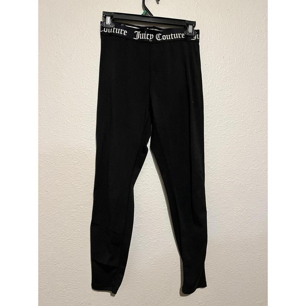 Juicy Couture Black Leggings with Logo Waistband Size M